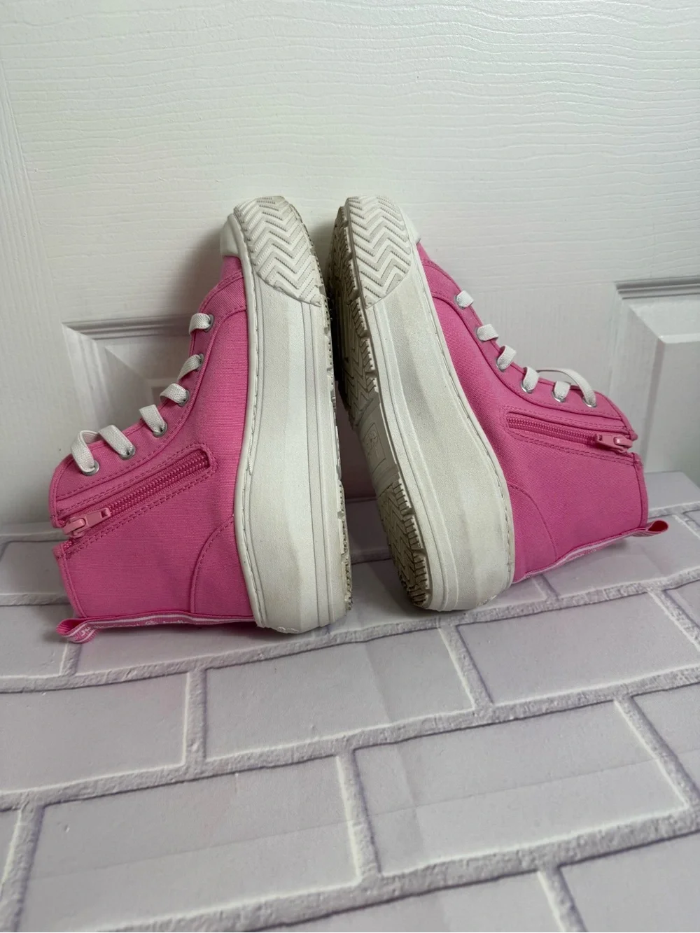 Justice Sport Girls Pink High Top Sneakers Platform Shoes Size 2